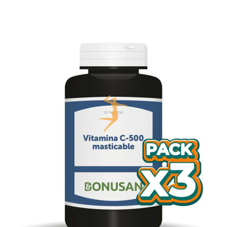 Pack 3x VITAMINA C-500 MASTICABLE BONUSAN