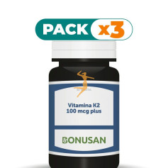 Pack 3x VITAMINA K2 100MCG PLUS 60 TABLETAS BONUSAN