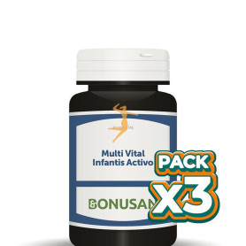 Pack 3x MULTI VITAL INFANTIS ACTIVO 30 TABLETAS MASTICABLES BONUSAN