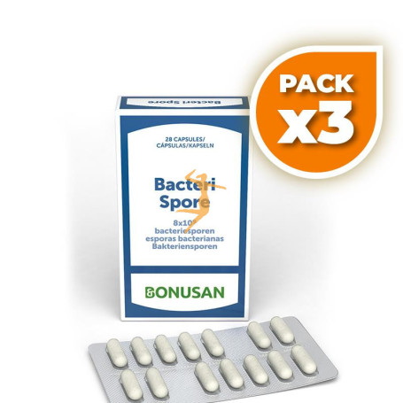 Pack 3x BACTERI SPORE 28 CAPSULAS BONUSAN