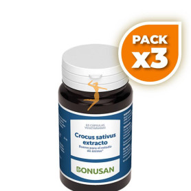 Pack 3x CROCUS SATIVUS EXTRACTO 60 CAPSULAS BONUSAN