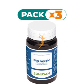 Pack 3x PQQ ENERGIA 60 CAPSULAS BONUSAN