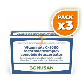 Pack 3x VITAMINA C-1000 COMPLEJO ASCORBATOS 30 COMPRIMIDOS BONUSAN