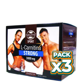 Pack 3x L-CARNITINA STRONG 20 AMPOLLAS 15Ml. NATURMIL SPORT