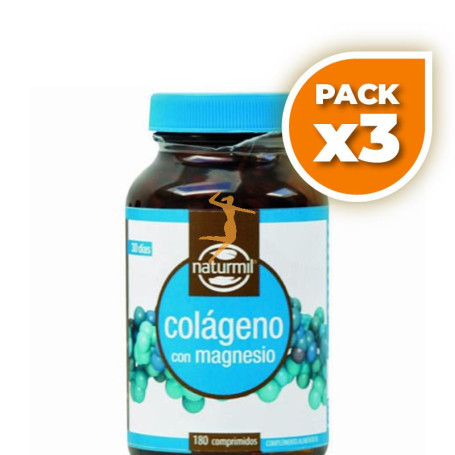Pack 3x COLÁGENO CON MAGNESIO 180 COMPRIMIDOS NATURMIL