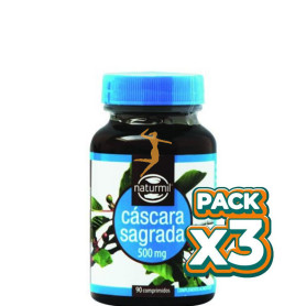 Pack 3x CASCARA SAGRADA 500Mg. 90 COMPRMIDOS NATURMIL