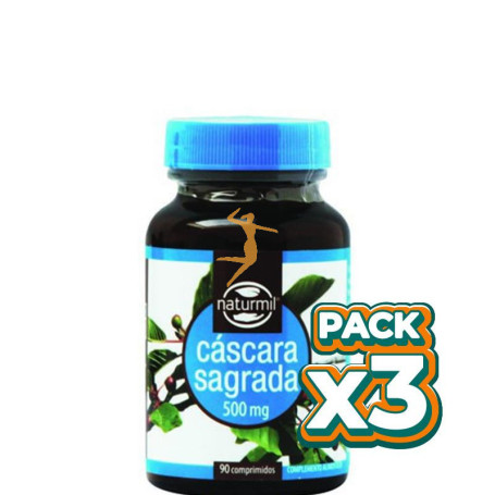 Pack 3x CASCARA SAGRADA 500Mg. 90 COMPRMIDOS NATURMIL