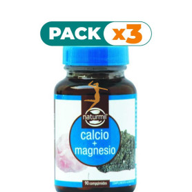 Pack 3x CALCIO CON MAGNESIO 500Mg. 90 COMPRMIDOS NATURMIL