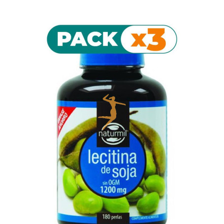 Pack 3x LECITINA DE SOJA 1.200Mg. 180 PERLAS NATURMIL