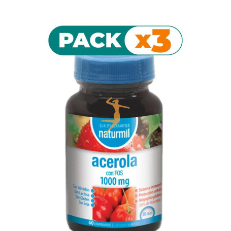 Pack 3x ACEROLA 1.000Mg. 60 COMPRIMIDOS NATURMIL
