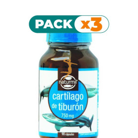 Pack 3x CARTÍLAGO DE TIBURÓN 750Mg. 90 CÁPSULAS NATURMIL