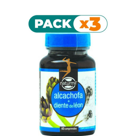 Pack 3x ALCACHOFA Y DIENTE DE LEÓN 60 COMPRIMIDOS NATURMIL