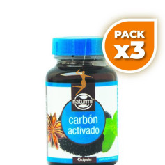 Pack 3x CARBÓN ACTIVADO COMPUESTO 45 CÁPSULAS NATURMIL