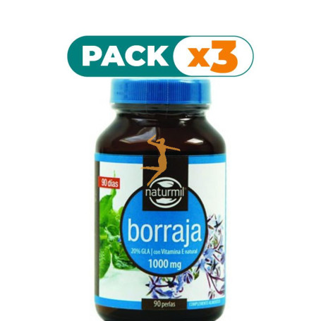 Pack 3x BORRAJA 1.000Mg. 90 PERLAS NATURMIL