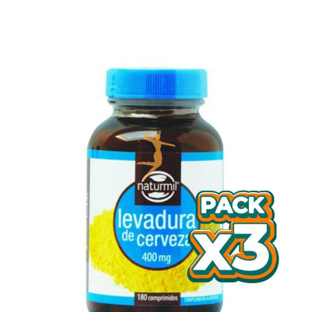 Pack 3x LEVADURA DE CERVEZA 400Mg. 180 COMPRIMIDOS NATURMIL