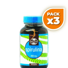 Pack 3x SPIRULINA 400Mg. 90 CAPSULAS NATURMIL