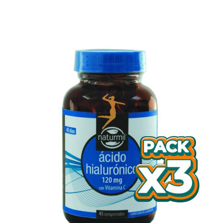 Pack 3x ÁCIDO HIALURÓNICO 120Mg. 45 COMPRIMIDOS NATURMIL