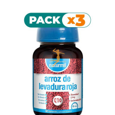 Pack 3x LEVADURA DE ARROZ ROJO 60 COMPRIMIDOS NATURMIL