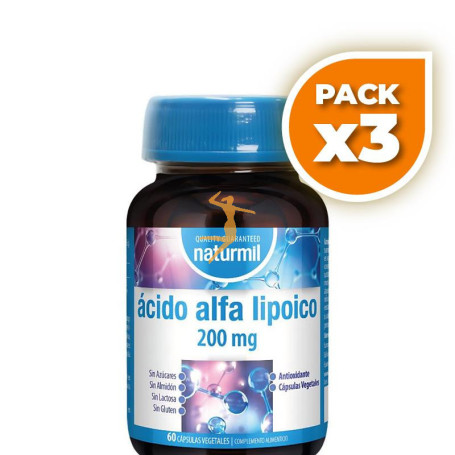 Pack 3x ACIDO ALFA LIPOICO 200MG 60 COMPRIMIDOS NATURMIL