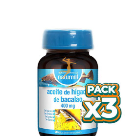 Pack 3x ACEITE DE HÍGADO DE BACALAO 400MG 90 PERLAS NATURMIL
