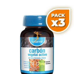 Pack 3x CARBON VEGETAL ACTIVO 90 PERLAS NATURMIL