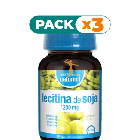 Pack 3x LECITINA DE SOJA 1200MG 90 PERLAS NATURMIL