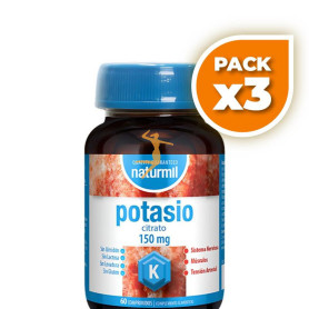 Pack 3x CITRATO DE POTASIO 150MG 60 COMPRIMIDOS NATURMIL
