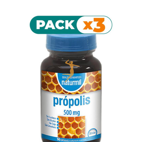 Pack 3x PRÓPOLIS 500MG 90 CÁPSULAS NATURMIL