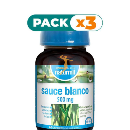 Pack 3x SAUCE BLANCO 500MG 60 COMPRIMIDOS NATURMIL