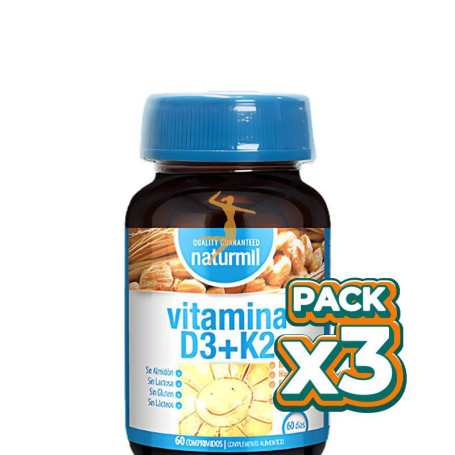 Pack 3x VITAMINA D3+K2 60 COMPRIMIDOS NATURMIL