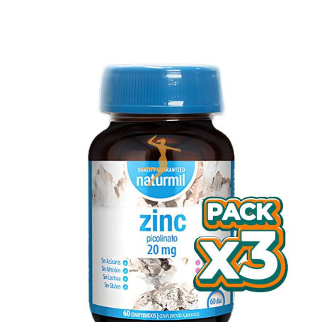 Pack 3x ZINC PICOLINATO 20MG 60 COMPRIMIDOS NATURMIL