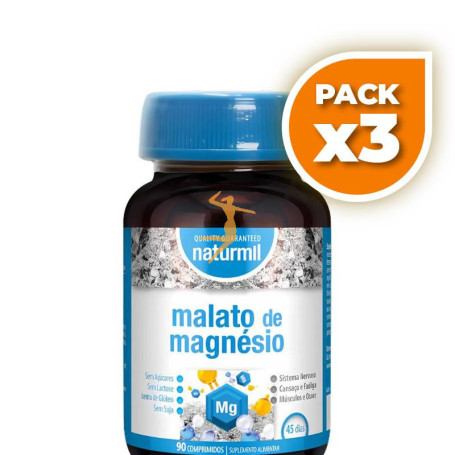 Pack 3x MALATO DE MAGNESIO 90 COMPRIMIDOS NATURMIL