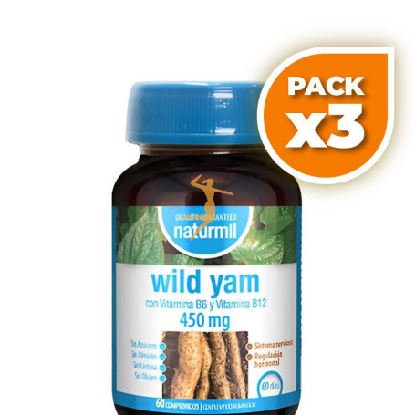 Pack 3x WILD YAM 450MG 60 COMPRIMIDOS NATURMIL