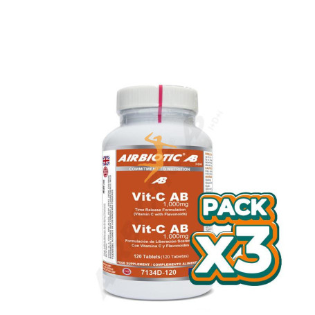 Pack 3x VITAMINA C AB COMPLEX 1.000Mg. 120 TABLETAS AIRBIOTIC