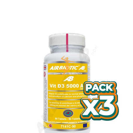Pack 3x VITAMINA D3 AB 5.000UI 90 TABLETAS AIRBIOTIC
