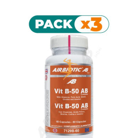 Pack 3x VITAMINA B-50 AB COMPLEX 60 CÁPSULAS AIRBIOTIC