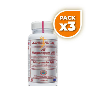 Pack 3x MAGNESIO AB 150Mg. 60 CÁPSULAS AIRBIOTIC