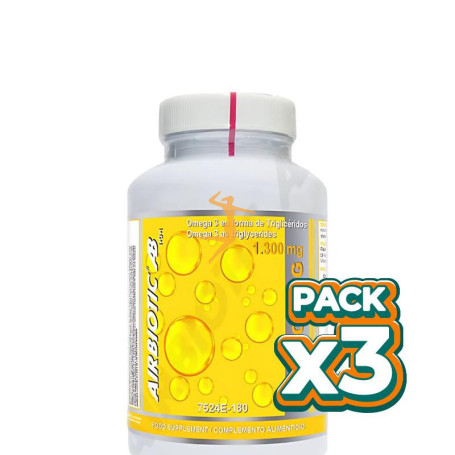 Pack 3x FISH OIL TG 1300MG 180 CÁPSULAS AIRBIOTIC