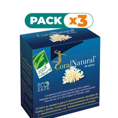Pack 3x CORAL NATURAL 30 SOBRES 100% NATURAL