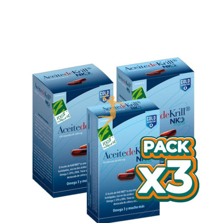 Pack 3x ACEITE DE KRILL NKO 40 PERLAS 500Mg. 100% NATURAL