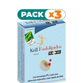 Pack 3x KRILL FOSFOLÍPIDOS PL+DHA 30 PERLAS 100% NATURAL