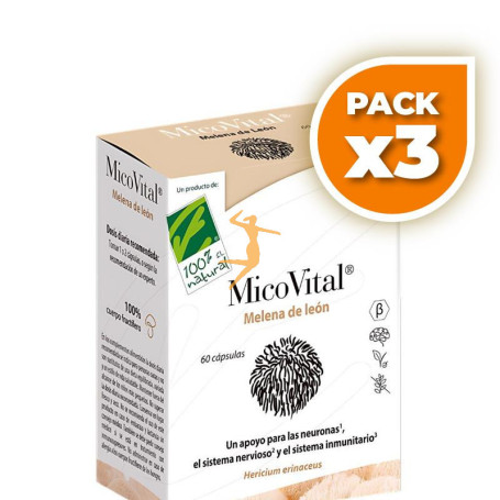Pack 3x MICOVITAL MELENA DE LEÓN 60 CÁPSULAS 100% NATURAL