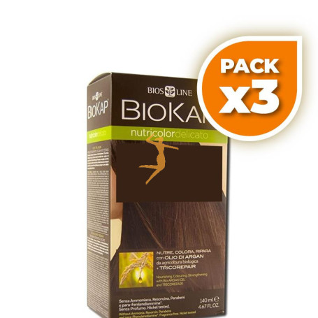 Pack 3x TINTE NUTRICOLOR 7.0 RUBIO MEDIO 140Ml. BIOKAP