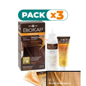 Pack 3x TINTE 9.0 RUBIO MUY CLARO 140Ml. BIOKAP