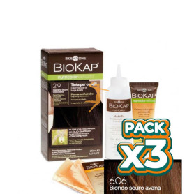 Pack 3x TINTE NUTRICOLOR DELICATO 6.06 RUBIO OSCURO HABANA 140Ml. BIOKAP