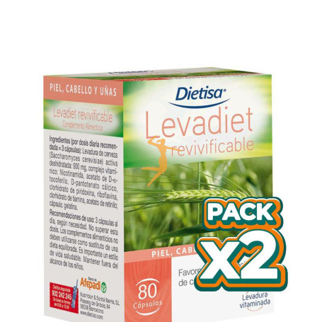 Pack 2x LEVADIET REVIVIFICABLE 80 CAPSULAS DIETISA
