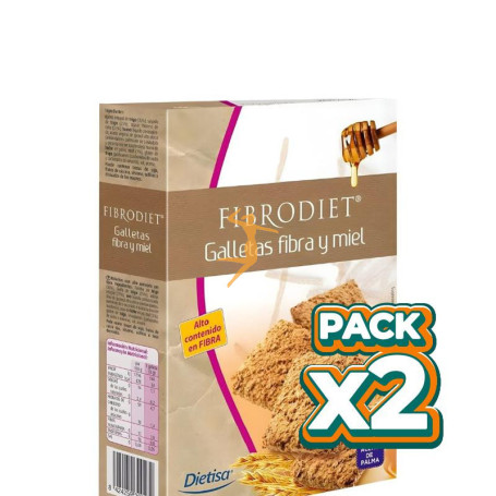 Pack 2x GALLETAS DE FIBRA Y MIEL 400Gr. DIETISA