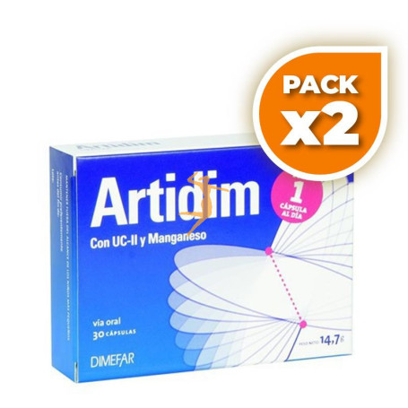 Pack 2x ARTIDIM UC-II 30 CAPSULAS 490Mg. DIMEFAR