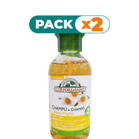 Pack 2x CHAMPÚ CABELLOS RUBIOS Y FRAGILES 300Ml. CORPORE SANO