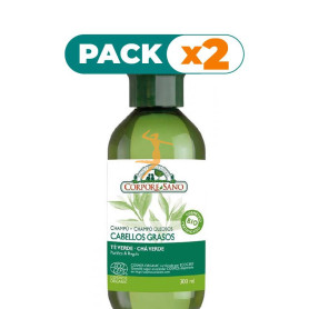 Pack 2x CAHMPÚ CABELLOS GRASOS COSMOS ORGANIC 300Ml. CORPORE SANO